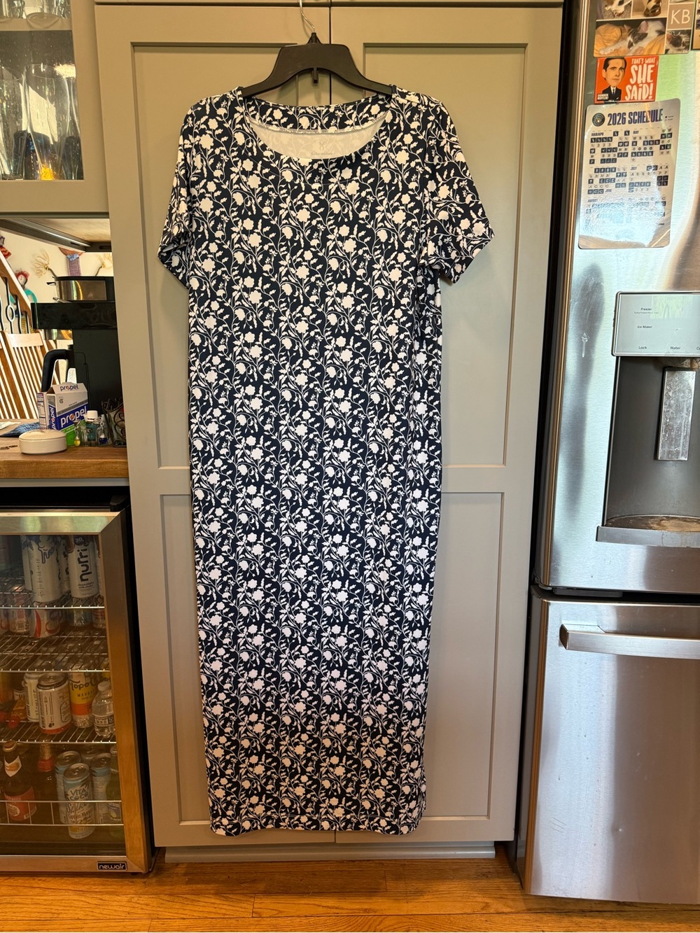 Dudley Stephens Navy Floral Short-Sleeve Maxi Dress